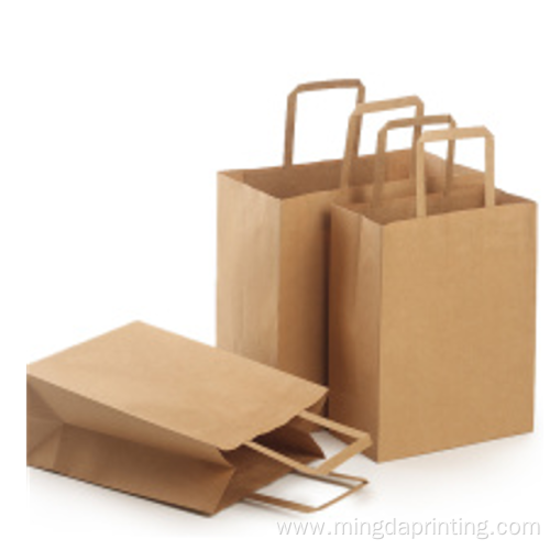 heavy loading flat handle kraft paper bag